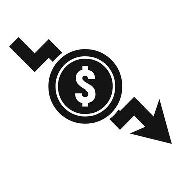 Drop down money icon, simple style Stock Illustration