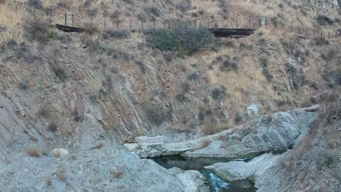 Drop Down Small Waterfall Aerial Video stock 82469180