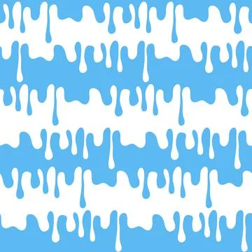 Drop drip sauce syrup blue white abstract seamless pattern Stock Illustration