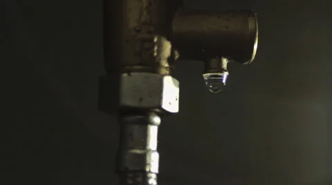 Drop Drips From a Pipe Tube Stock Footage 61178856
