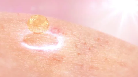 Drop a drop of cream or serum onto the face to bring moisture and radiance t Stock-Footage 152867435