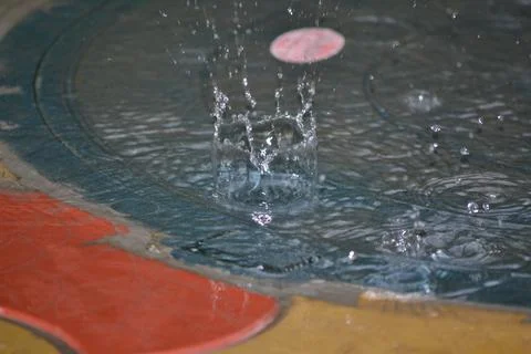 Drop drop from a height into the water macro photo Stock Photos