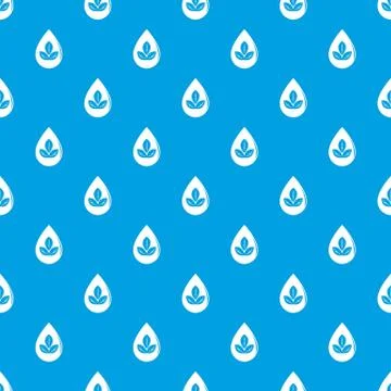 Drop eco pattern vector seamless blue Stock Illustration