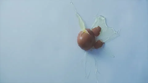 Drop an egg to the ground slow motion Stock Footage
