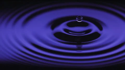 Drop Falling Into Liquid With Surface Ripples Stock Footage 139747259