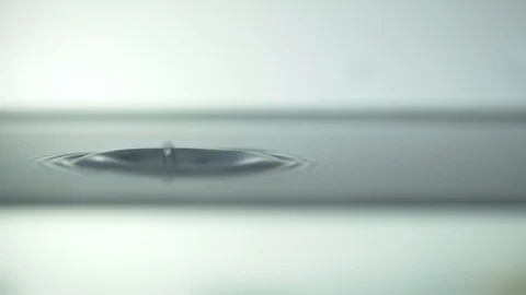 A drop falls on the smooth surface of clear water Stock Footage 105237519