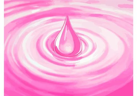 A drop falls on the surface of the water, creating circular waves Stock Illustration