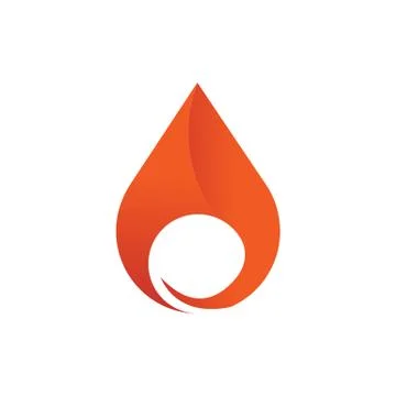 Drop Flame Fire Element Emblem Symbol Stock Illustration