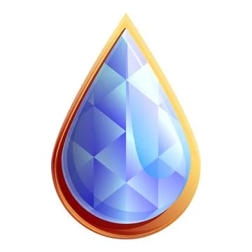 Drop form gemstone icon, cartoon style イラスト素材