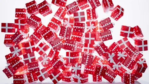 Drop gift presents  boxes surprise celebration valentines day birthday holid 스톡 동영상 231909661