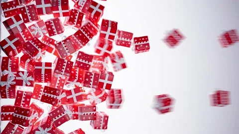 Drop gift presents  boxes surprise celebration valentines day birthday holid Stock Footage 231909703