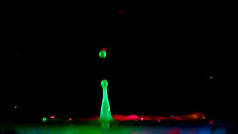 Drop of green drop on the floor Stock Photos