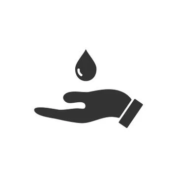 Drop icon flat Stock Illustration