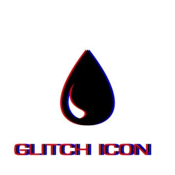 Drop icon flat Illustrazione stock