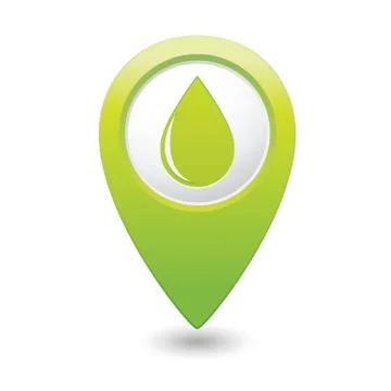 Drop icon green map pointer Stock Illustration