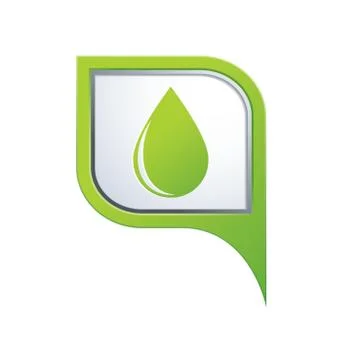 Drop icon on green pointer Stock Illustration