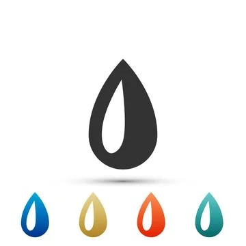 Drop icon isolated on white background. Set elements in colored icons. Flat Stock Illustration