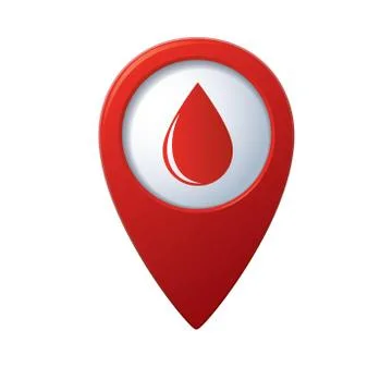 Drop icon red map pointer Stock Illustration