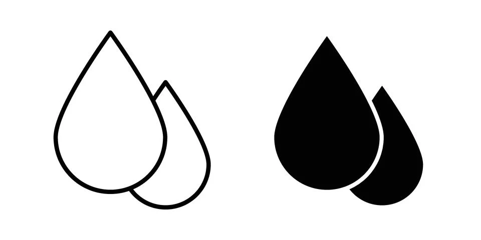 Drop icon set, collection of vector icons 库存插图