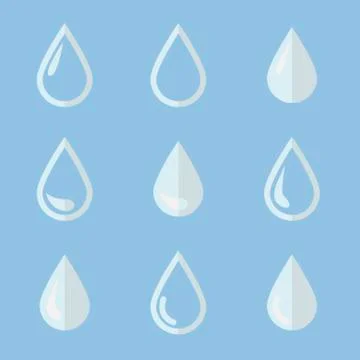 Drop icon set in different shape Stock Illustration