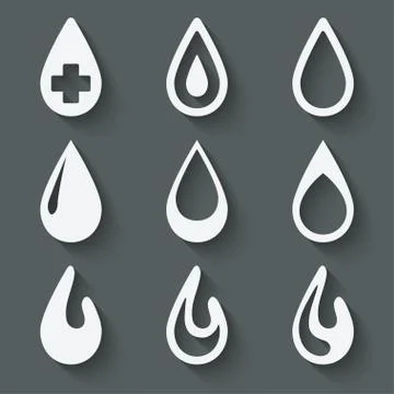 Drop icon set Stock Illustration