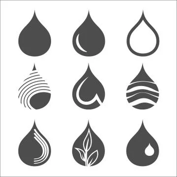 Drop icon set. Stock Illustration