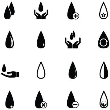 Drop icon set Stock Illustration