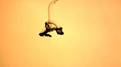 Drop Of  ink In Water motion like smoke Stock-Footage 1090899