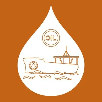 Drop inside which a tanker carrying oil. Stock Illustration