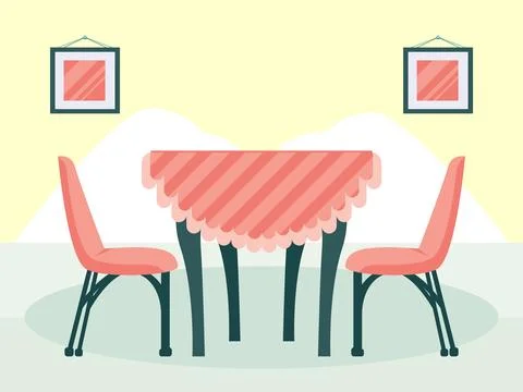 Drop-Leaf Dining Table Concept Illustration Stock Illustration