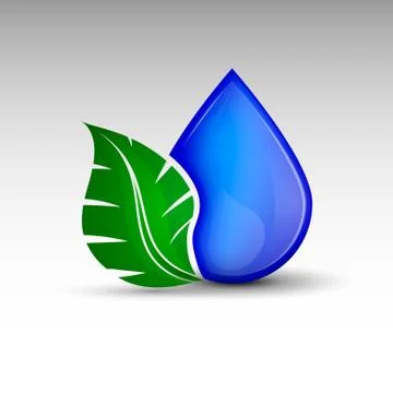 Drop with leaf Stock Illustration