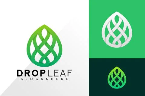 Drop leaf logo design inspiration. Abstract emblem, designs concept, logos, l Stockillustratie