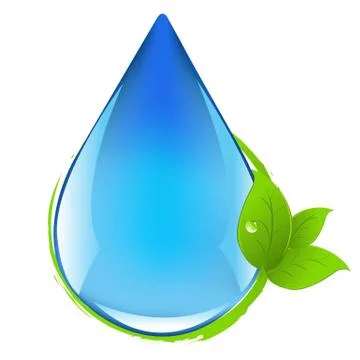 Drop with leafs Stock Illustration
