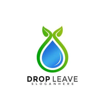 Drop Leave Logo Design. Creative Idea logos designs Vector illustration templ Illustrazione stock