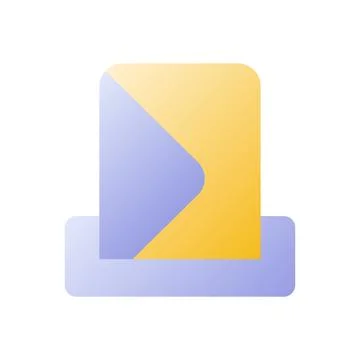 Drop letter flat gradient two-color ui icon Stock Illustration