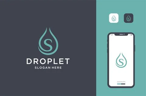 Drop with letter s logo design premium vector Stock Illustration