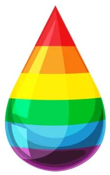 Drop of liquid with rainbow colors Stock Illustration
