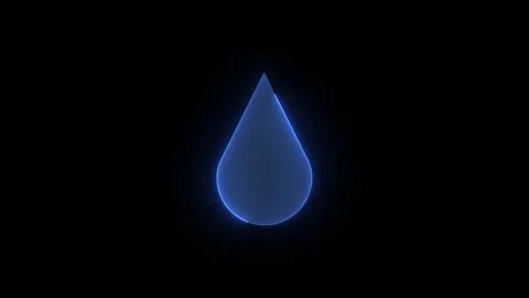 Drop liquid symbol icon glowing neon animation Stock Footage 289403274