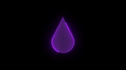 Drop liquid symbol icon glowing neon animation Stock Footage 289403292