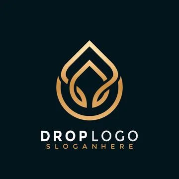 Drop logo, Gold Drop Olive creative modern logos Design Vector Иллюстрация
