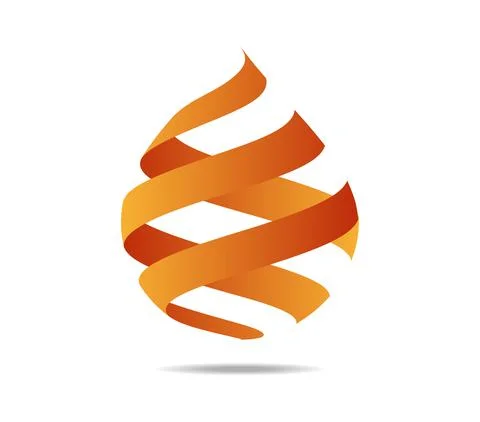 A drop made of three ribbons Stock Illustration