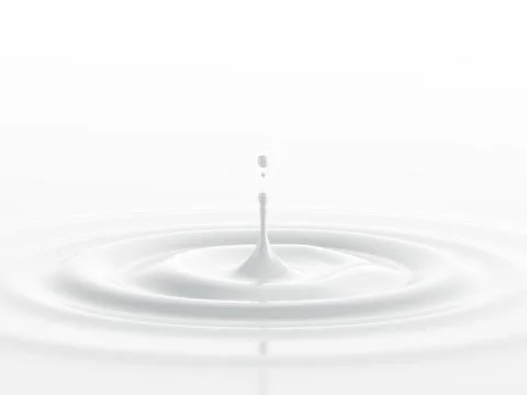 A drop of milk 3D render Illustrazione stock