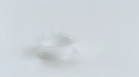 Drop of milk and ripple, Slow Motion Stock Footage 9304773