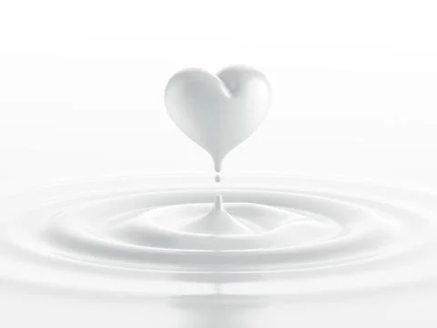 Drop of milk in form of heart Stock Illustration