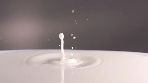 Drop of milk slow motion Stock Footage 123648038