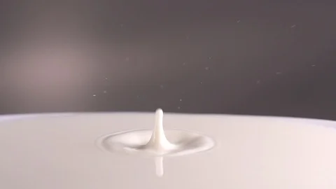 Drop of milk slow motion Stock Footage 123648047