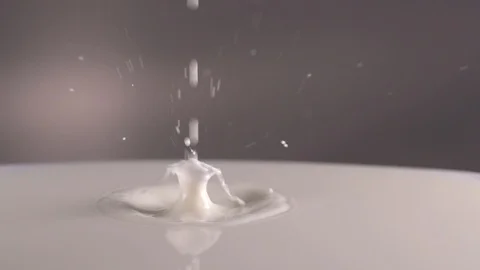 Drop of milk slow motion Stock Footage 123648141