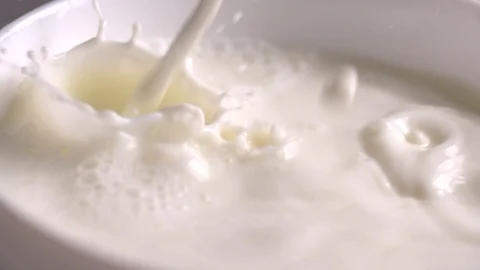 Drop of milk slow motion Stock Footage 123648225