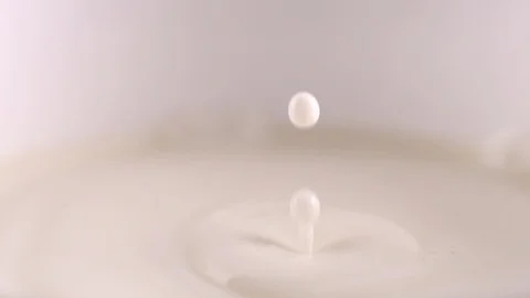 Drop of milk slow motion Stock Footage 123648306
