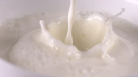 Drop of milk slow motion Stock Footage 123648362